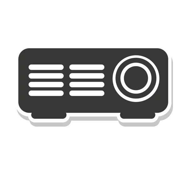 Reproductor de vídeo proyector icono aislado — Archivo Imágenes Vectoriales
