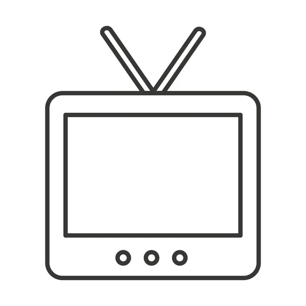 Tv viejo retro aislado icono — Vector de stock