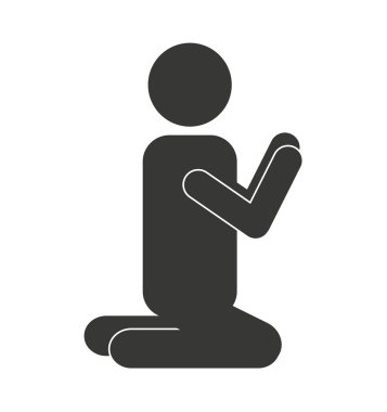 insan figürü siluet simge dua