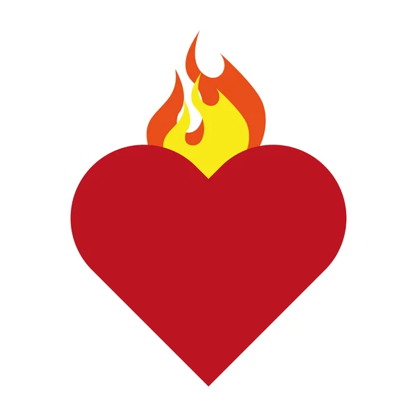 Heart sacred flame icon — Stock Vector