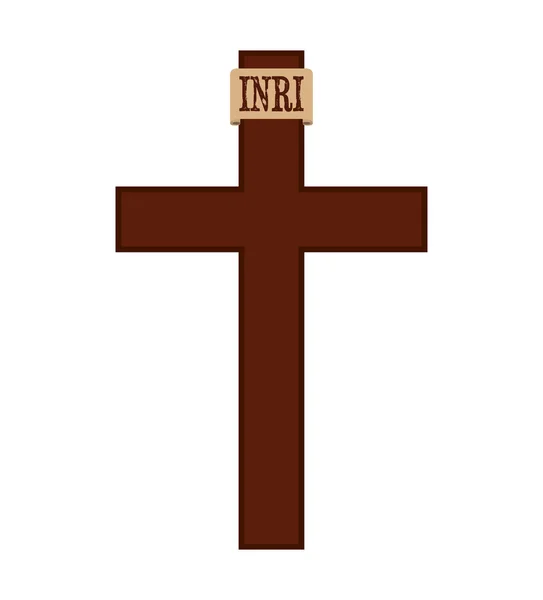 Ikona krzyż religia sylwetka — Wektor stockowy