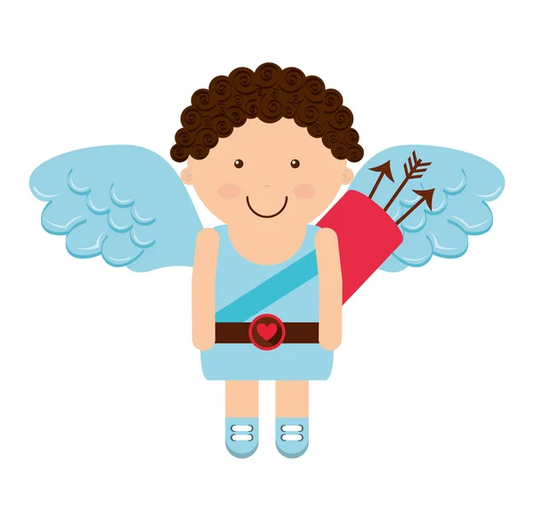 Ángel Cupido pequeño icono — Vector de stock