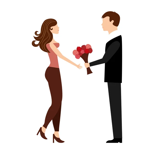 Kaç adam kadın aşk simgesi — Stok Vektör