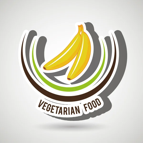 건강 한 채식 음식 라벨 격리 아이콘 디자인 — 스톡 벡터