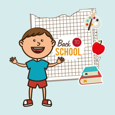 defter izole kağıt simgesi tasarım üzerinde okula geri evlat