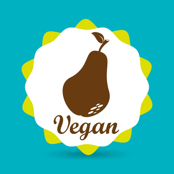 Zdrowe jedzenie wegetariańskie etykiety na białym tle projekt ikonę — Wektor stockowy