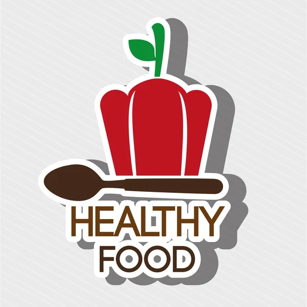 Healthy vegetarian food label isolated icon design — Stock Vector