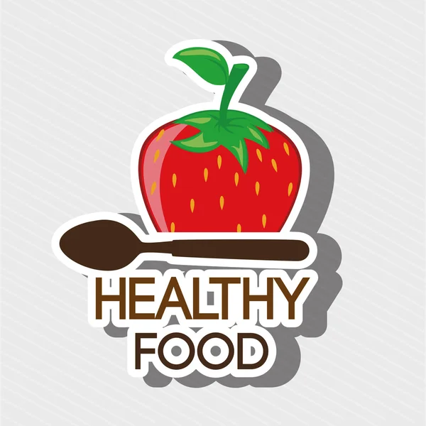 Healthy vegetarian food label isolated icon design — Stock Vector