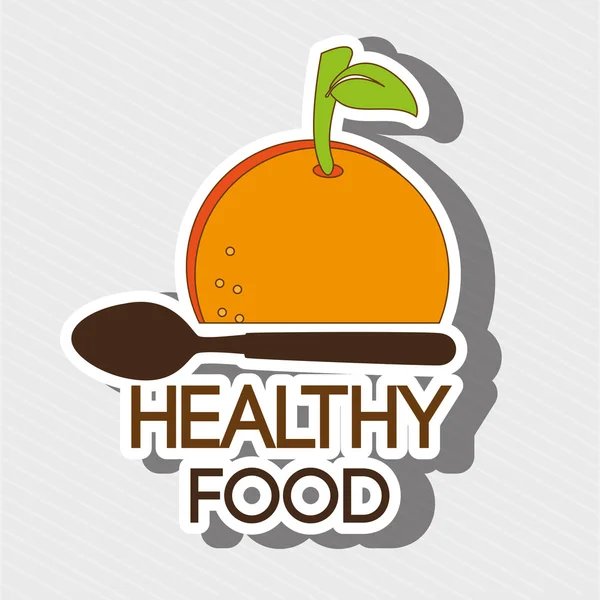 Hälsosam vegetarisk mat etikett isolerade ikon design — Stock vektor