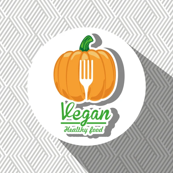 Healthy vegetarian food label isolated icon design — Stock Vector