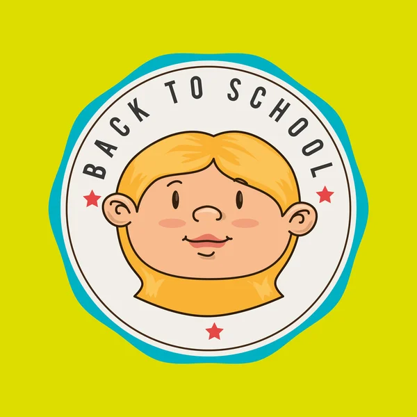 Back to school emblem isolated icon design — Stock Vector