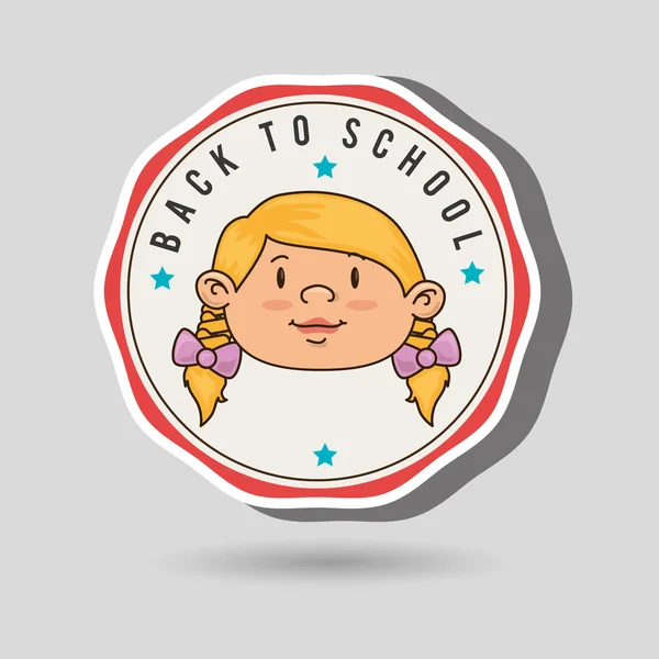 Back to school emblem isolated icon design — Stock Vector