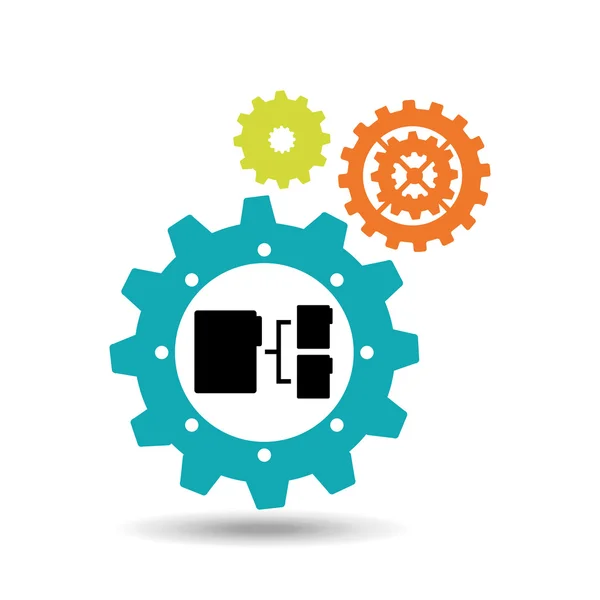 Gears and technology icon — Stock Vector
