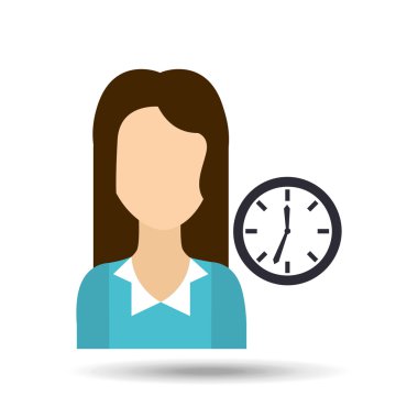 Saat simgesi ile kız