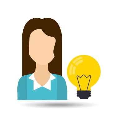 ampul simgesi olan kız