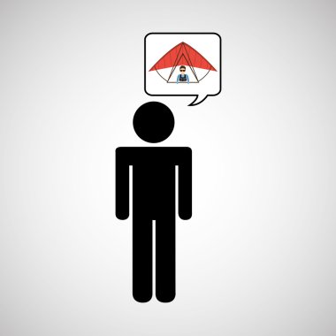 siluet düşünme simgesi