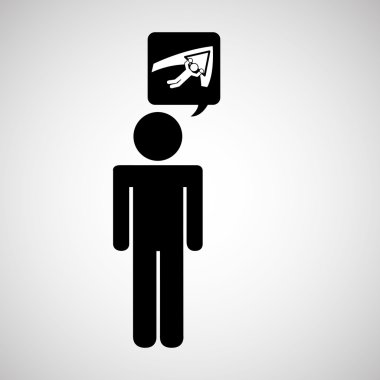 siluet düşünme simgesi