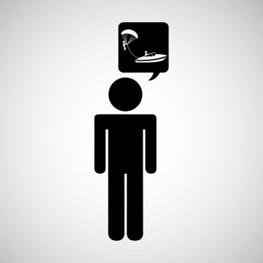 siluet düşünme simgesi