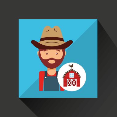 çiftçi ve çiftlik simgesi