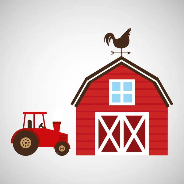 Иконка фермы и грузовиков — стоковый вектор