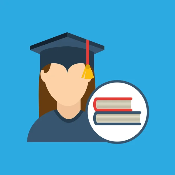 Capa de graduação e ícone do livro —  Vetores de Stock