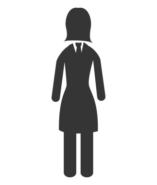 İş kadını tema tasarımı, vektör çizim simgesi.