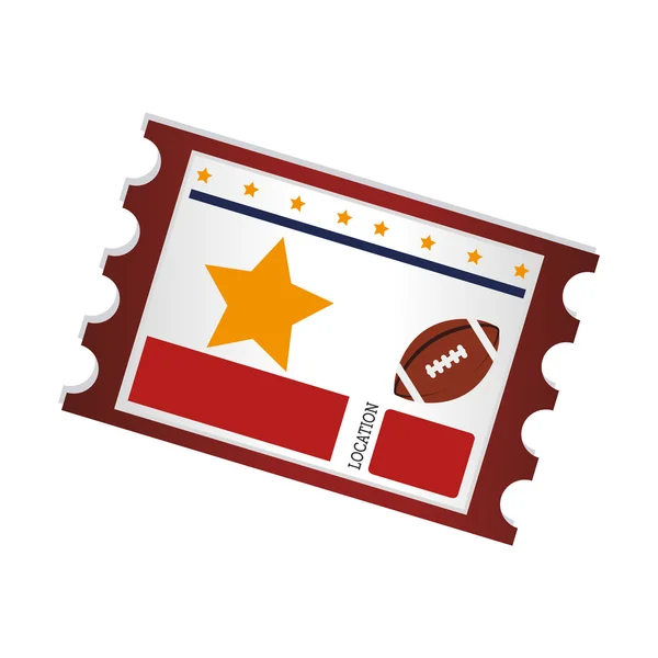 American footbal ticket icono vector ilustración — Vector de stock