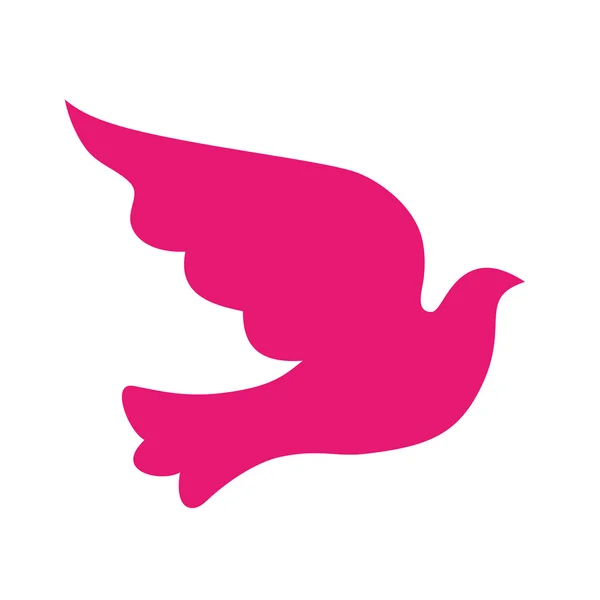 Icona silhouette colomba uccello — Vettoriale Stock