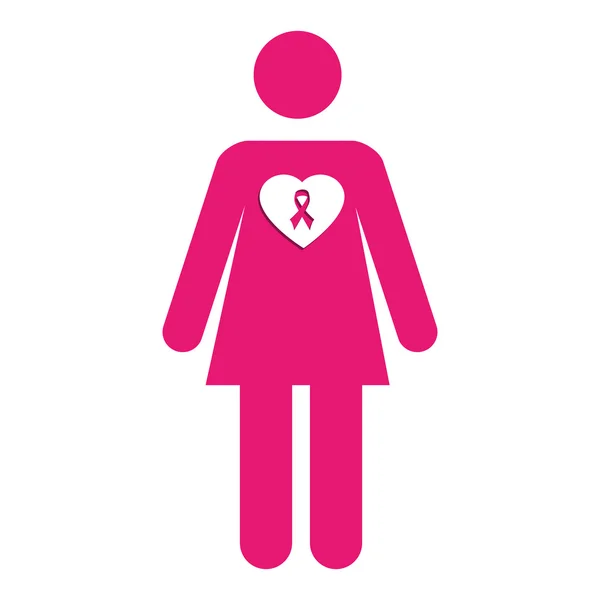 Breast cancer campaign icon vector illustration — Stock Vector