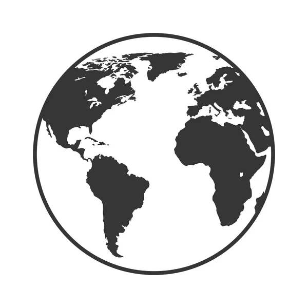 Planeta tierra icono del mundo vector ilustración — Vector de stock