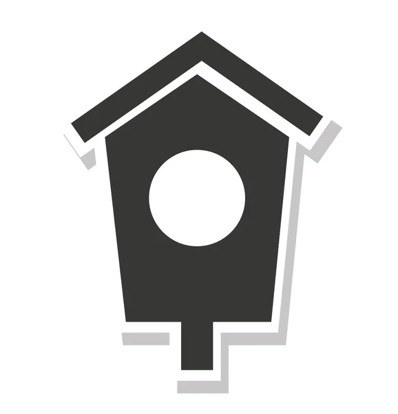 Pássaro casa ícone isolado —  Vetores de Stock