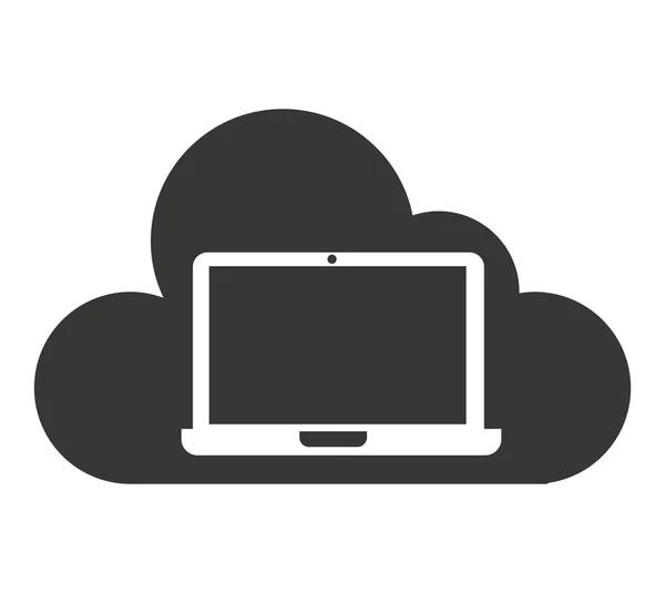Ícone isolado de computação em nuvem — Vetor de Stock