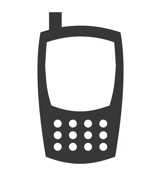 Mobiltelefon silhouette elszigetelt ikon — Stock Vector