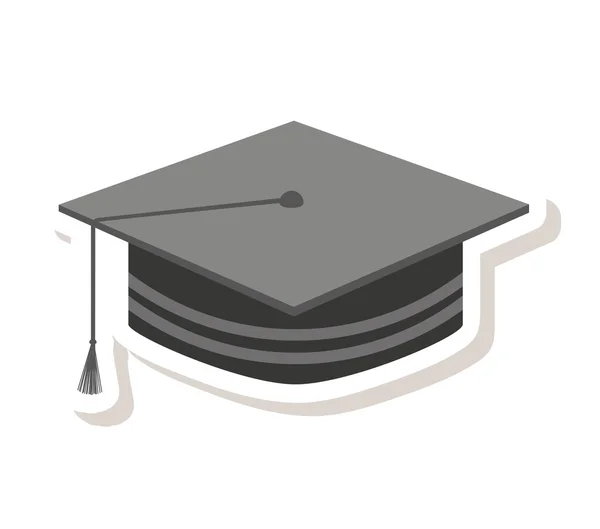 Sombrero graduado icono aislado — Vector de stock