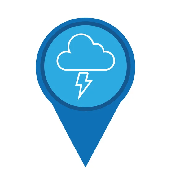 PIN marker weerpictogram signaal — Stockvector