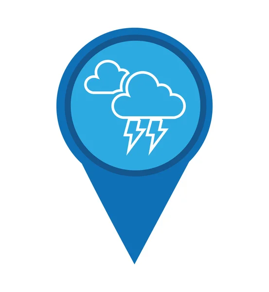 PIN marker weerpictogram signaal — Stockvector