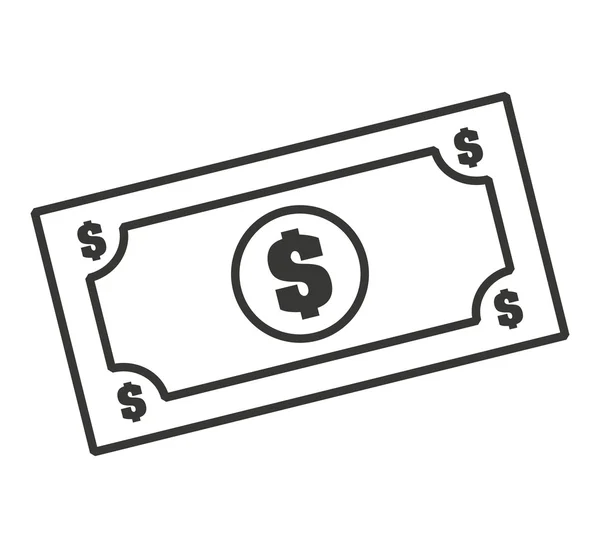 Bill dollar geld pictogram — Stockvector
