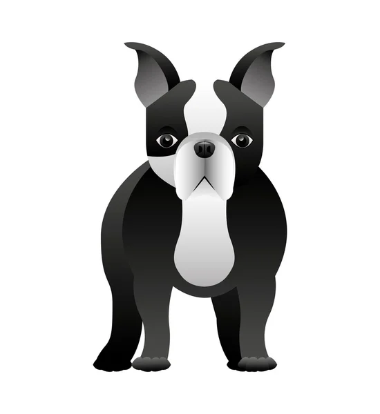 Schattig bulldog geïsoleerde pictogram — Stockvector