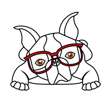 şirin bulldog izole simgesi