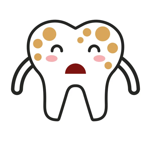 Teeth character isolated icon — Stock Vector