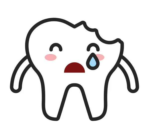 Ikona na białym tle postać zębów — Wektor stockowy