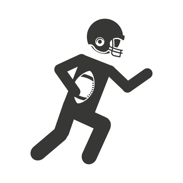 Joueur icône de football américain — Image vectorielle