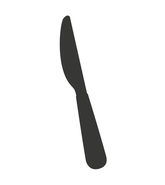 Cuchillo herramienta cubertería silueta icono — Vector de stock