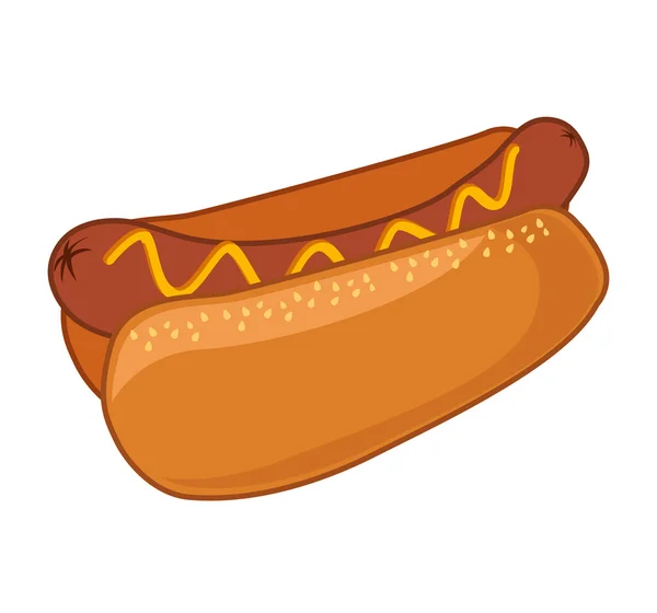 Hotdog fastfood pictogram — Stockvector