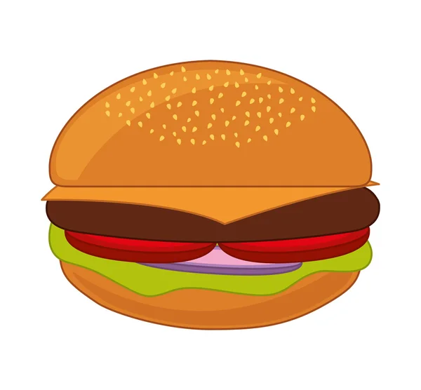 Hamburguesa comida rápida icono — Vector de stock