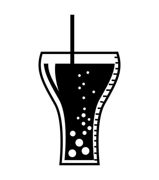 Limo Glas Getränk Silhouette Symbol — Stockvektor