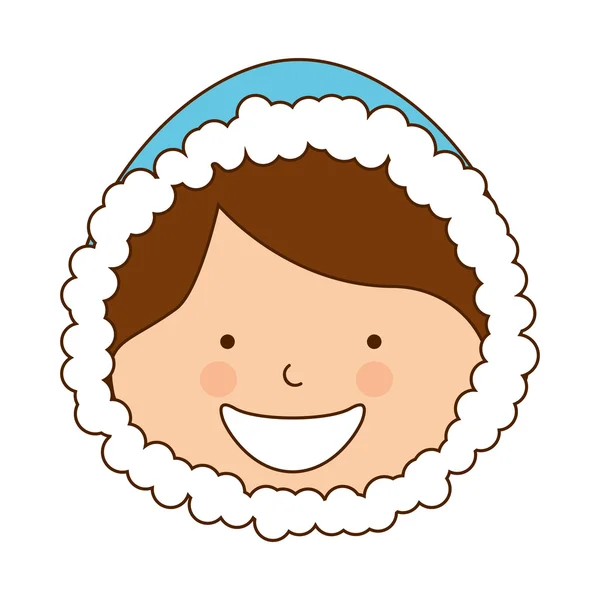 Alaska boy character icon — Stock Vector