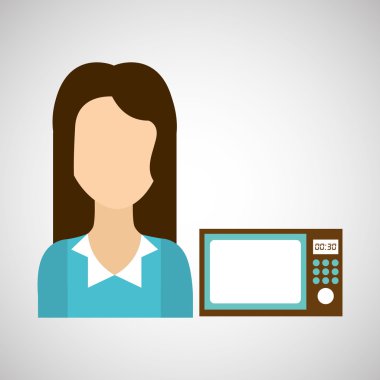 mikrodalga simgesi olan kız