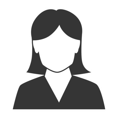 kadın profil siluet simge vektör çizim