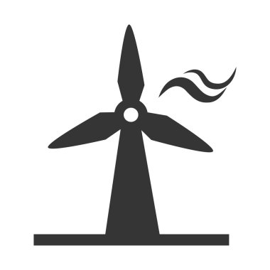 Yenilenebilir enerji izole düz simge siyah ve beyaz renklerde.